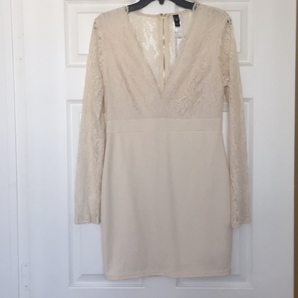 Windsor Bodycon Cream Lace Dress